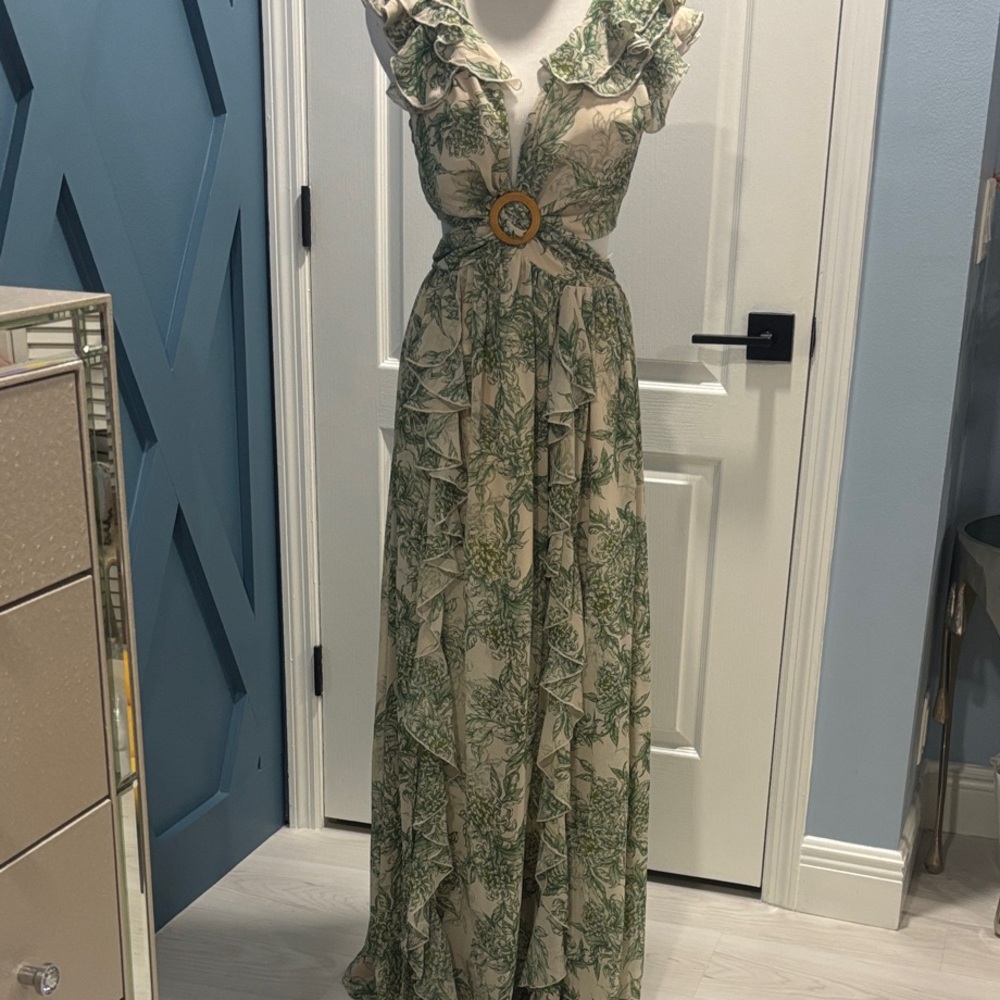 NWT - Floral Maxi Dress with Ruffle Details
